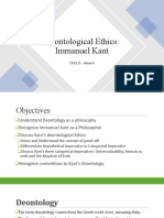 Deontological Ethics: Immanuel Kant: ETIC111 - Week 9