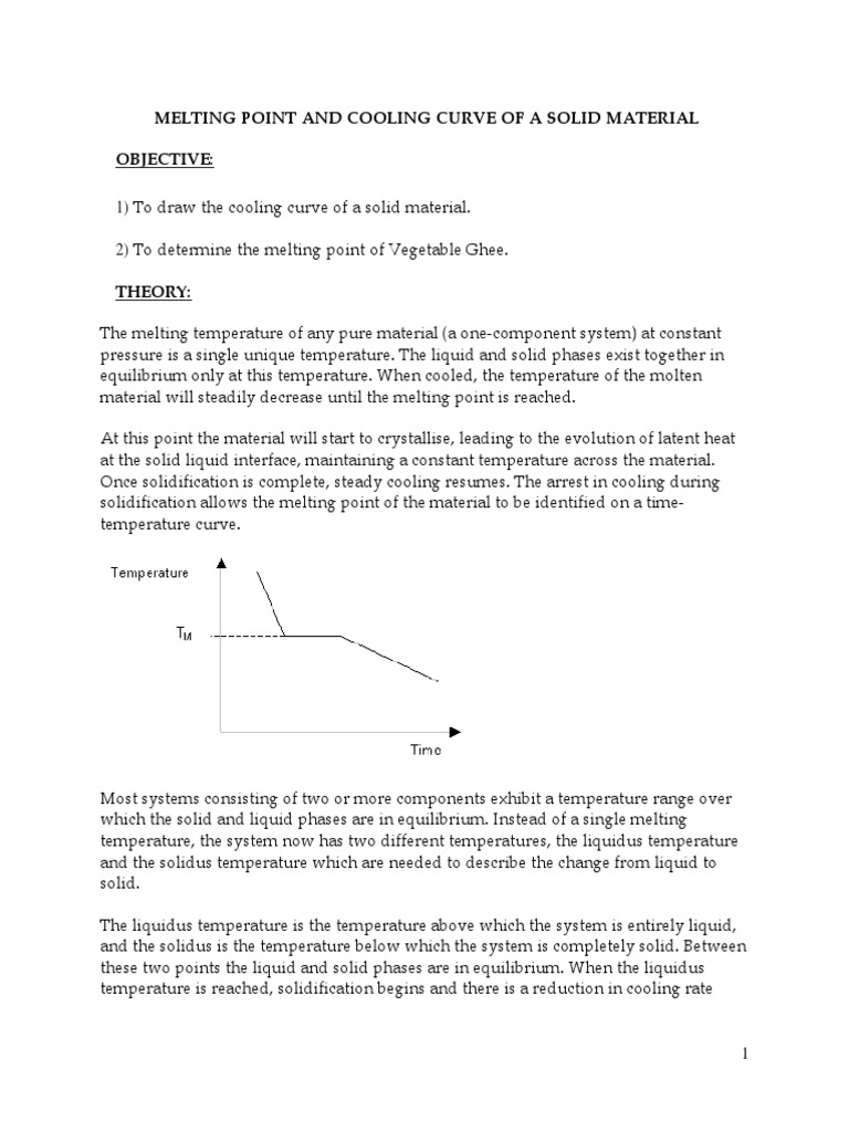 Melting point and cooling curve of a solid material pdf melting