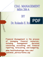 Financial management functions and statements