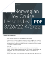 My Norwegian Joy Cruise Lessons Learned 3/26/22-4/2/22
