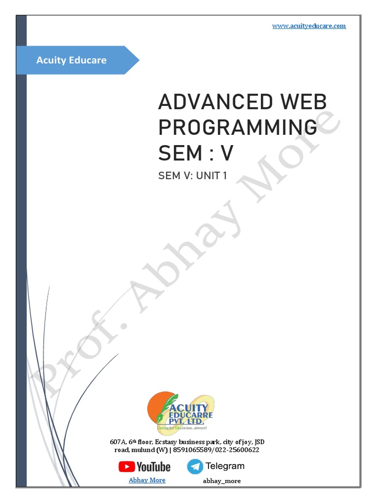 AWP Unit 1 - Merged | PDF | Class (Computer Programming) | Inheritance ...