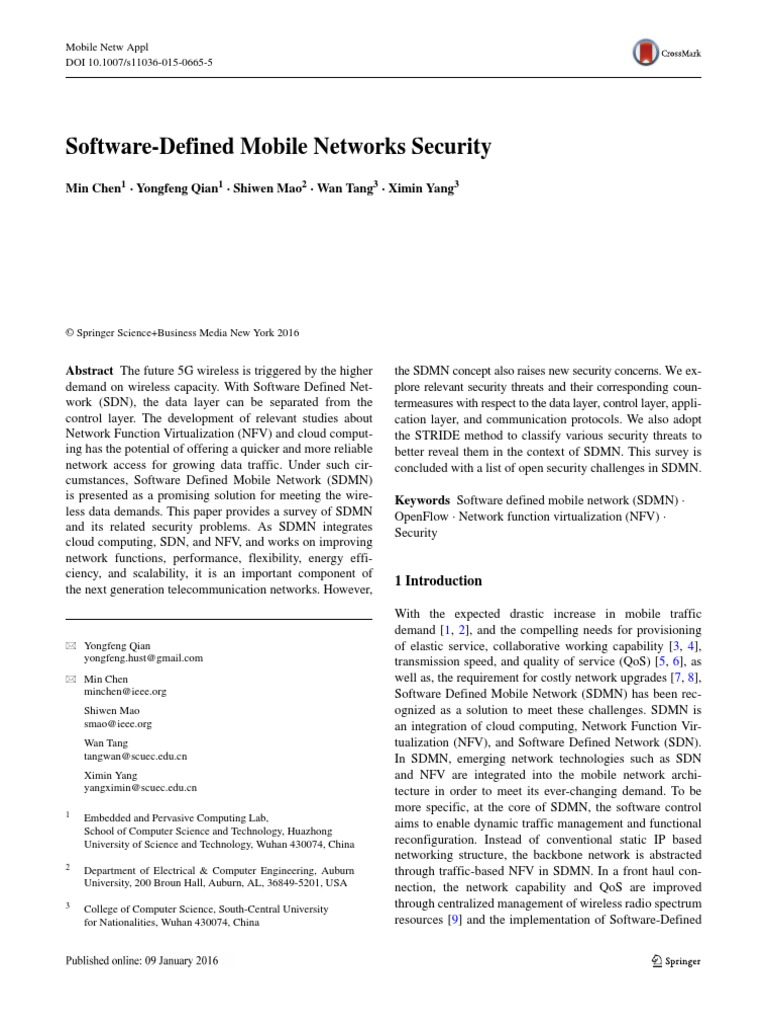 SDMN Security | PDF | Computer Network | Computer Security