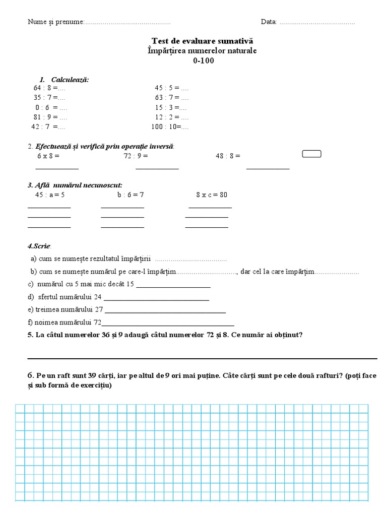 Test Mem Impartirea 1 | PDF