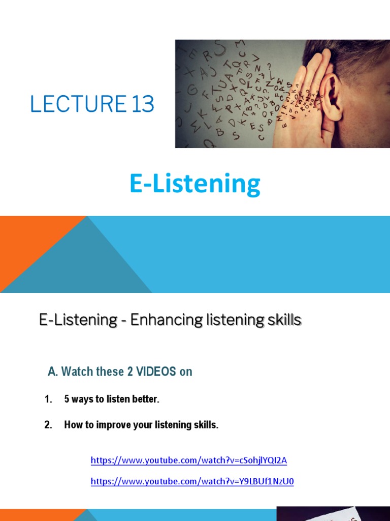 Enhancing Listening Skills Online | PDF | Career & Growth