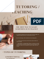 Learn and Teach: Peer Tutoring and Partner Learning