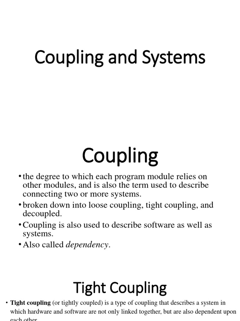 Coupling and Systems PDF Component Based Software Engineering System