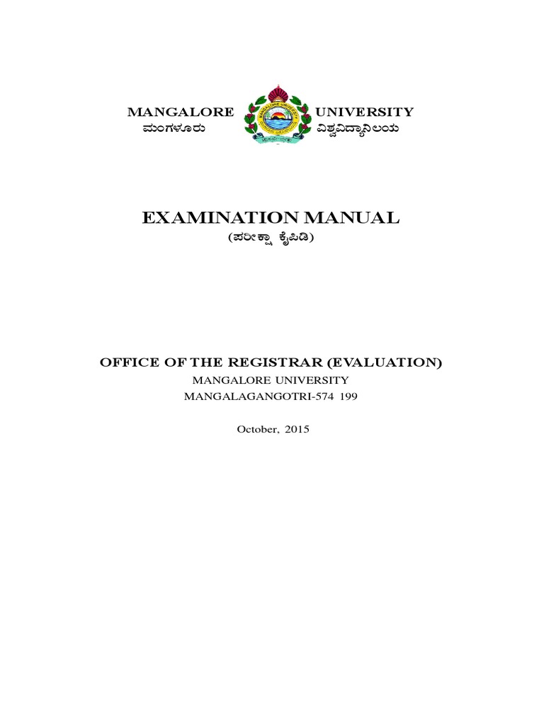 Draft Examination Manual PDF Postgraduate Education Master Of Arts