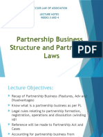 Partnership Business Structure and Partnership Laws: Acc205 Law of Association Lecture Notes Weeks 3 and 4