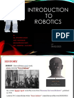 TO Robotics: Ms. Spoorthi Singh Asst. Professor Mechatronics Dept. Mit - Manipal - Aug 2022