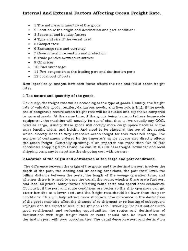 Liner Freight Rate PDF