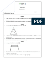 Grade X - Maths - Triangles - Worksheet