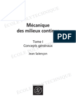 Mécanique Des Milieux Continus, Tome 1 Concepts Généraux(1)