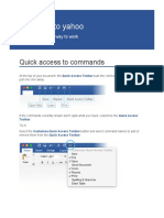 Welcome To Yahoo: Quick Access To Commands