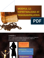 Modyul 12: Espiritwalidad at Pananampalataya