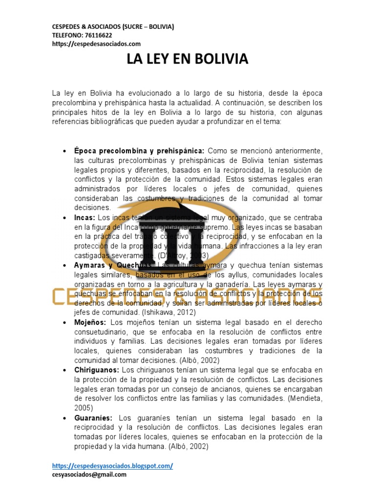La Ley en Bolivia | PDF | Bolivia | Imperio Inca