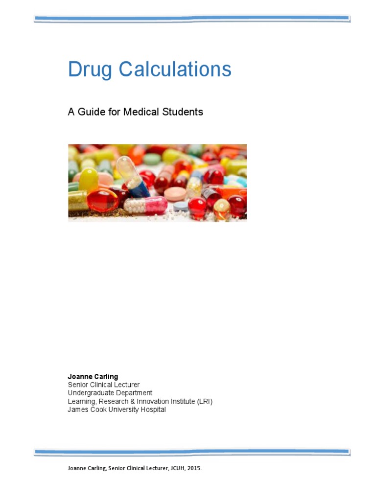 Drug Calculation Exercises Workbook Student Copy (Campus Week 2