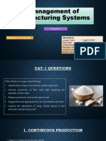 Management of Manufacturing Systems: Submitted To-Dr. Reji John