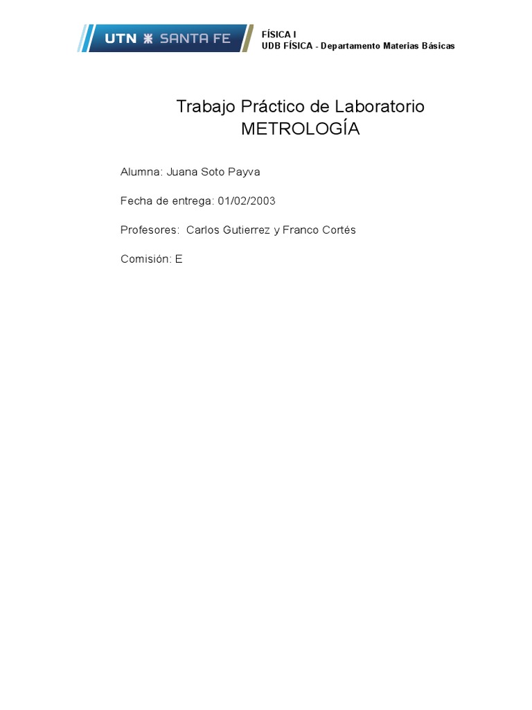 TP FISICA Metrologia (2023) | PDF