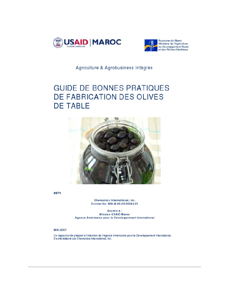 Bonnes pratiques pour olives de table | PDF | olive | Fermentation