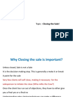 Topic: Closing The Sale!