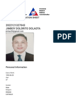 Jimboy Dolorito Dolaota: Worker'S Information Sheet