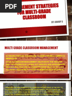 Management Strategies For Multi-Grade Classroom: By: Group 3