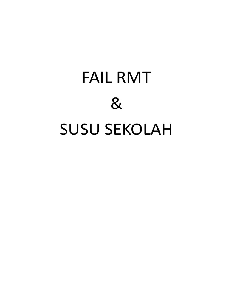 Fail RMT & Susu Sekolah | PDF