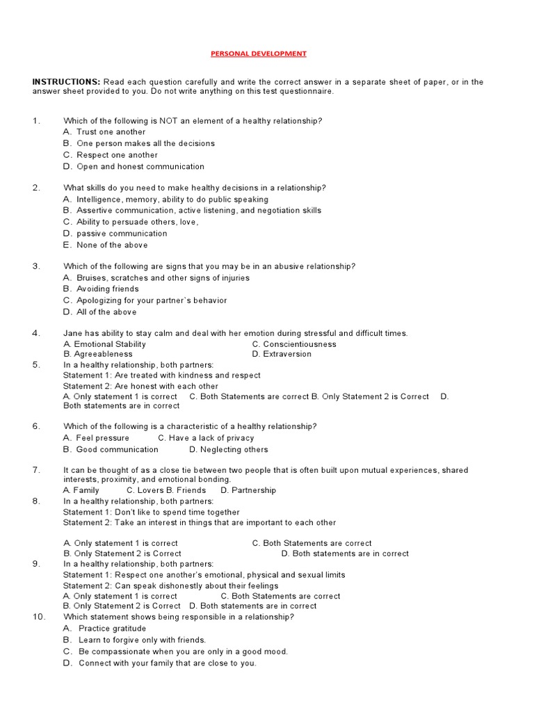Personal Development | PDF | Career & Growth