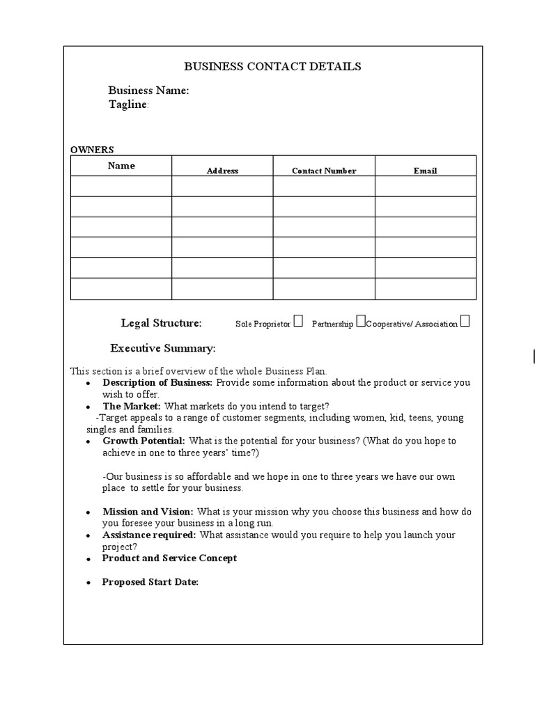 BP Format | PDF | Business | Taxes