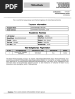 PIN Certificate: Taxpayer Name Email Address