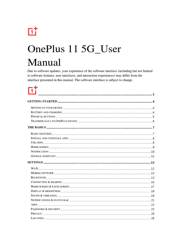 OnePlus 11 5G User Manual EN PDF Wi Fi I Cloud