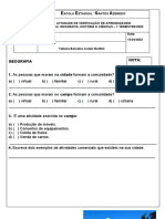 Avaliação de aprendizagem em Geografia, História e Ciências