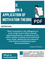 Employee Motivation & Application of Motivation Theories