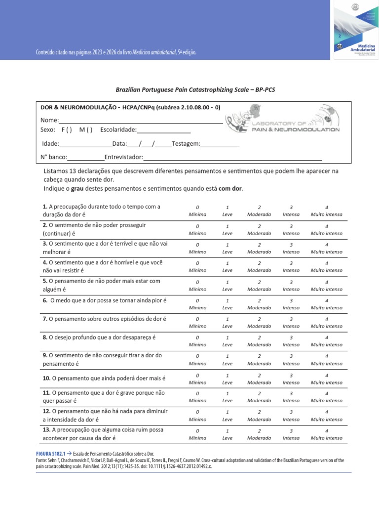 Escala de Dor BP-PCS | PDF
