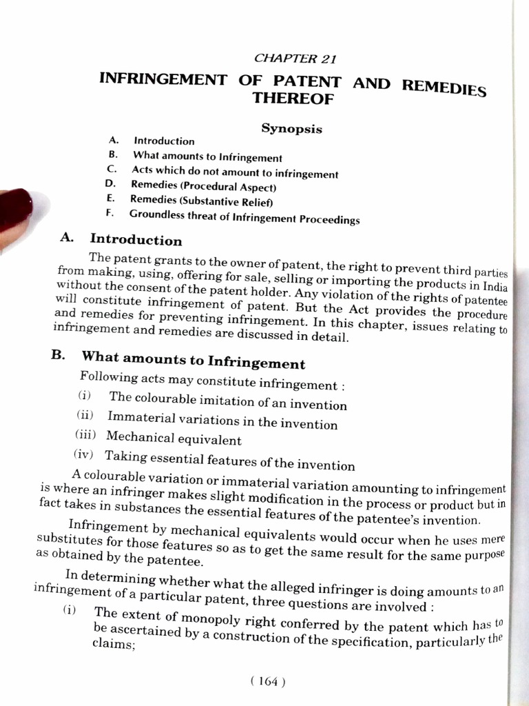 Infringement Of Patent Pdf Patent Infringement Patent