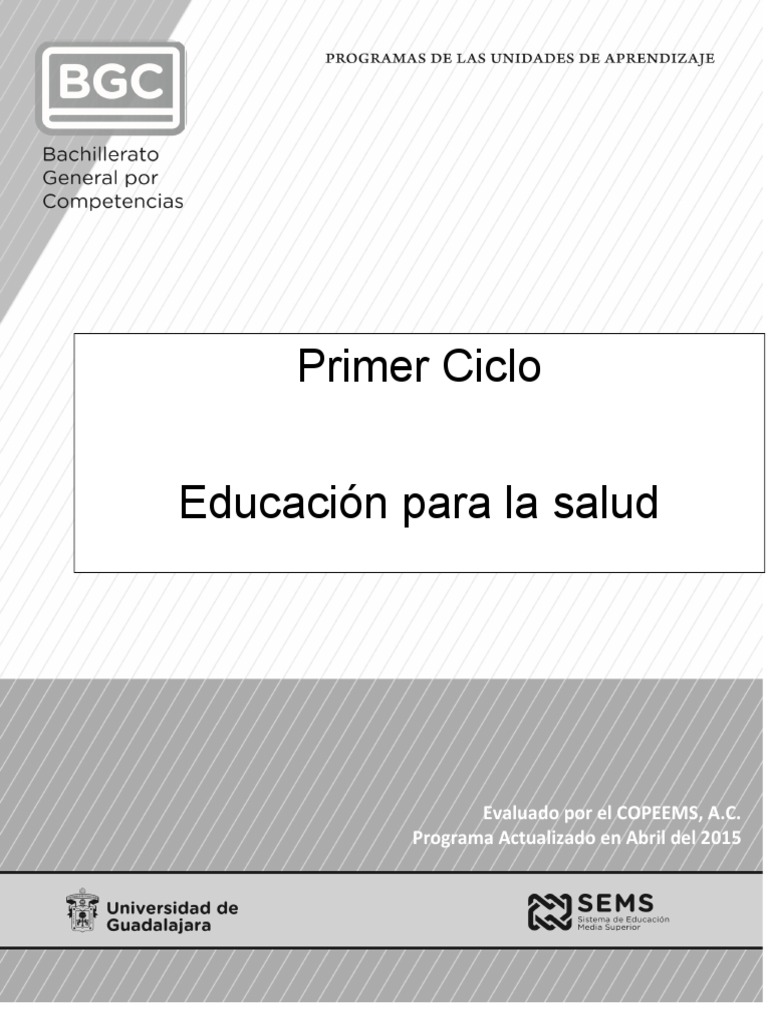 Educación para la Salud en Bachillerato | PDF | Evaluación | Maestros