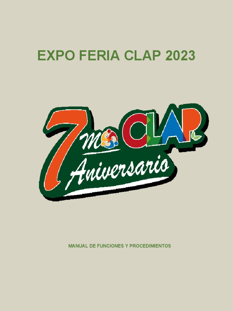 Expo feria clap 2023 manual de funciones y procedimientos pdf wifi