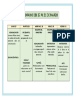 Horario Del 27 Al 31 de Marzo