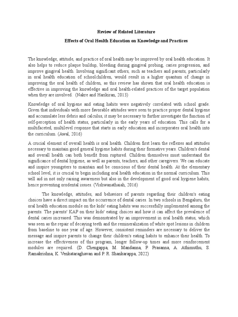 The Impact of Oral Health Education on Knowledge, Attitudes, and