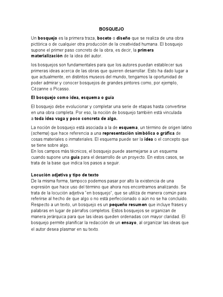 BOSQUEJO | PDF | Oración (Lingüística) | Predicado (Gramática)