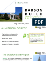 Babson Build: July 23 - 28, 2023