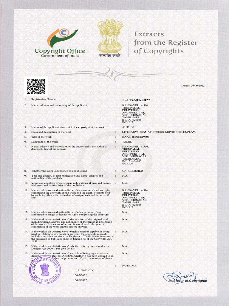 2022 CO L CopyRightCertificateApplicantCopy 30 09 2022 Download Free