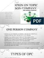 Benefits and features of one person company