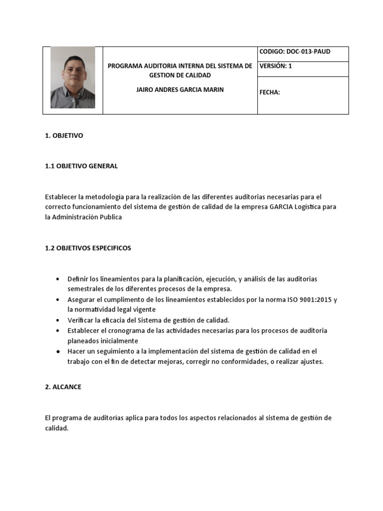Metodología de Auditoría Interna ISO 9001 | PDF | Negocios | Informática