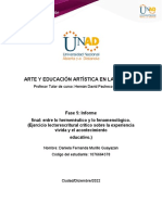 ARTE Y EDUCACIÓN ARTÍSTICA EN LA INFANCIA Tarea 5