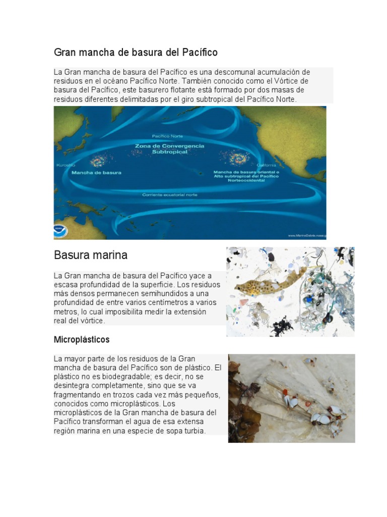 Gran mancha de basura del Pacífico | PDF | Residuos | El plastico