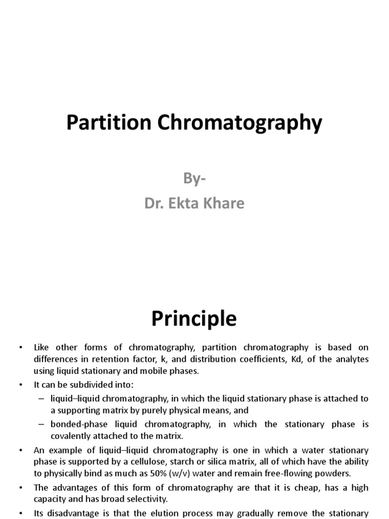 Partition Chromatography PDF High Performance Liquid Chromatography