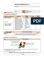 Sesion de Aprendizaje #11: 1. Datos Informativos