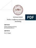 Surface Roughness Analysis in Milling Machining: Submitted by