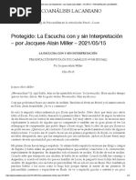 Protegido: La Escucha Con y Sin Interpretación - Por Jacques-Alain Miller - 2021/05/15